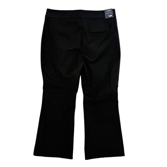 J.CREW Petite Kelsey Flare Pant 10P Black Cropped High Rise Twill NWT B23 - Picture 3 of 6